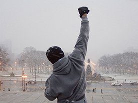 Scene from Rocky film - films and speeches must change scenes to keep your audience interested.