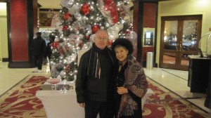 Robert Fripp and Patricia Fripp December 2010 after Robert's performance at the World Financial Center