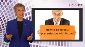 Screenshot from Fripp VT Patricia Fripp explains why and how to open your presentation with impact through Fripp Virtual Training.