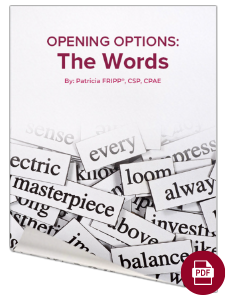 Options of Openings: The Words